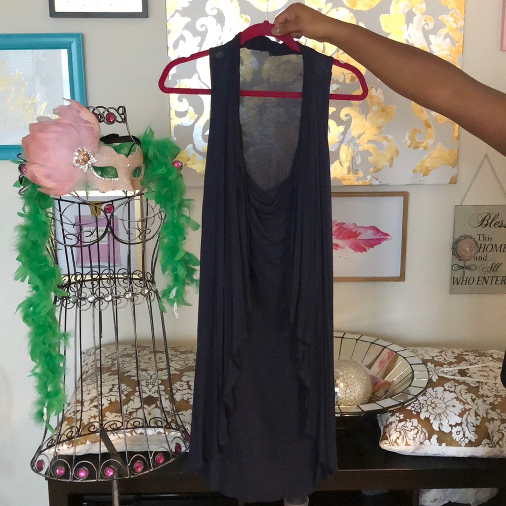 French Connection Navy Blue Cowl Neck Dress